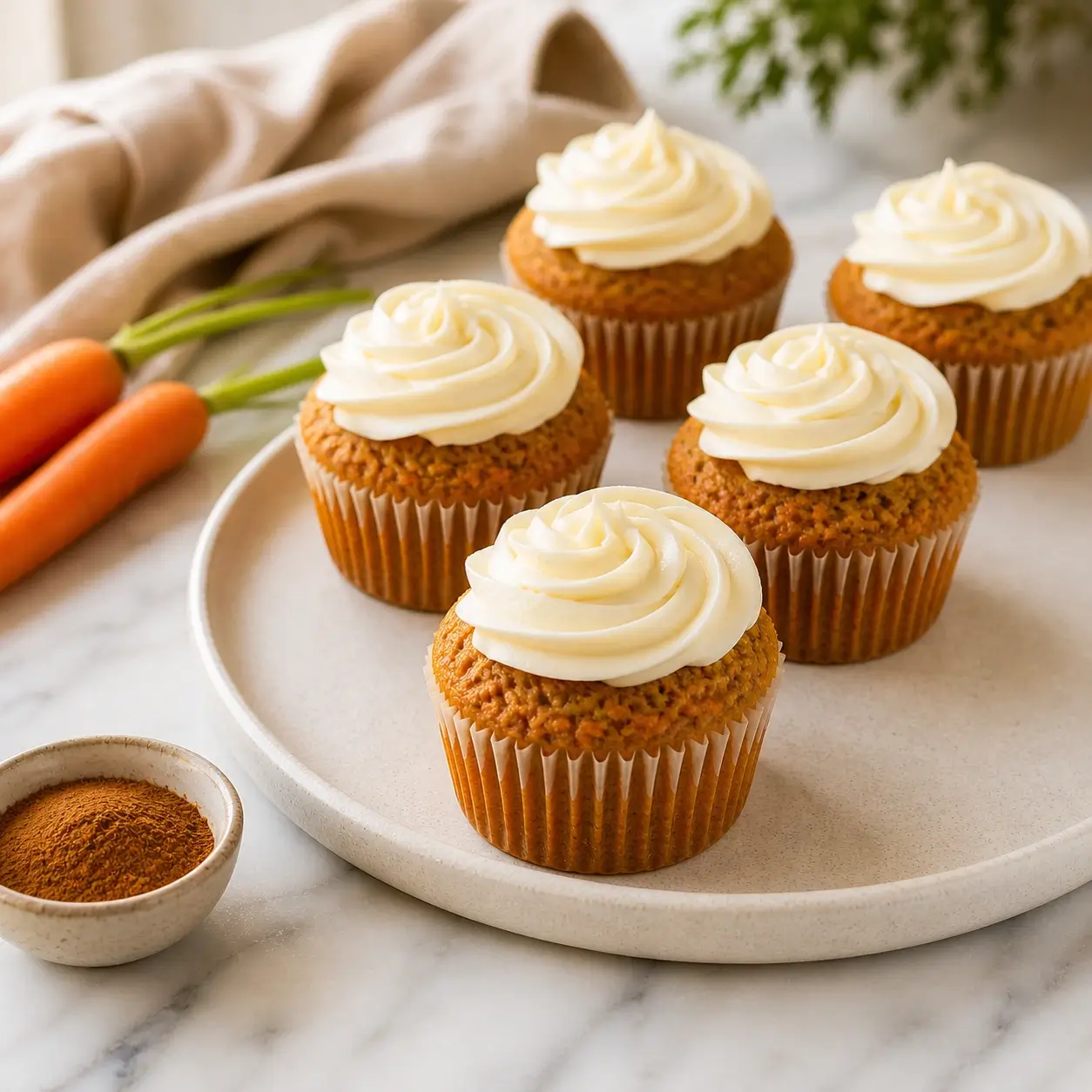 Vegan carrot cupcakes with cream cheese frosting soft moist homemade