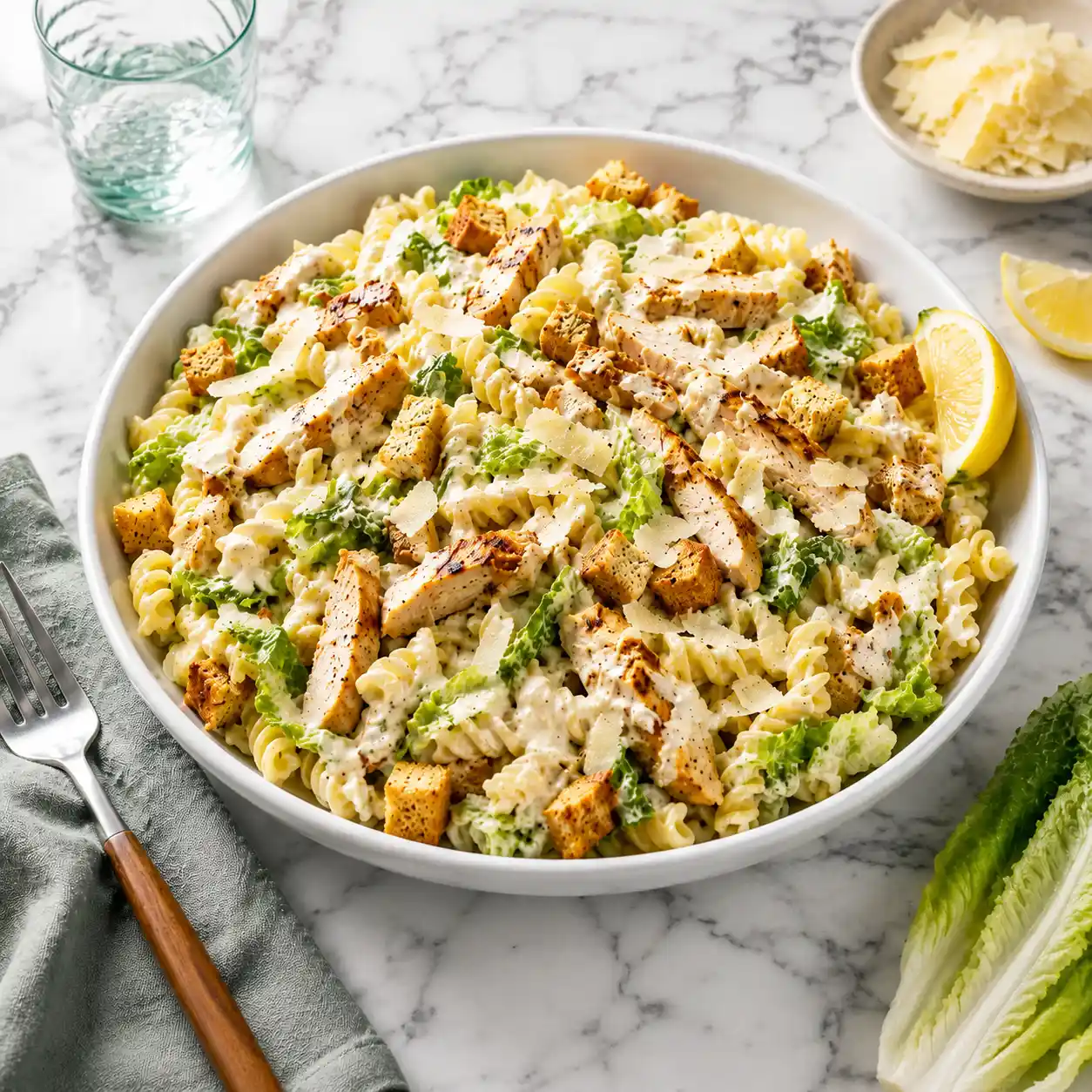 Creamy Chicken Caesar Pasta Salad Recipe